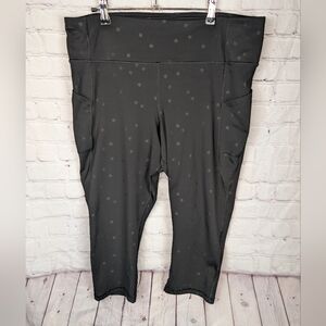 GAP Fit  Blackout Technology Capri Leggings Size XL Star Print Side Pockets